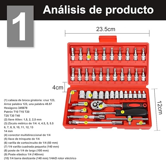 Juego De Herramientas De 46 Piezas
